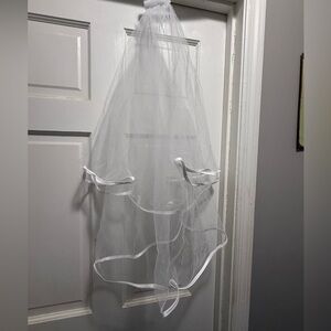 White Tulle Hair Comb Veil